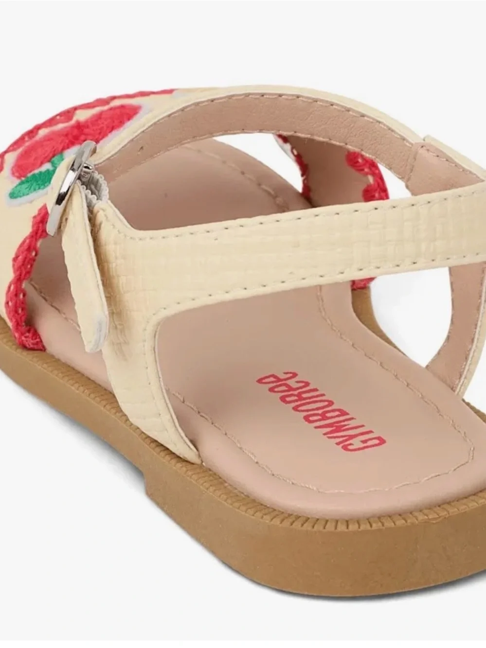 Gymboree Cream Fruit Appliqué Girls' Sandals with Pink Accents
